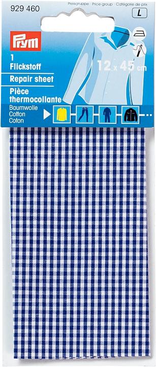 Image du produit Prym Tissu rapiécé à carreaux, bleu, blanc 12 x 45 cm, carte, thermocollant, 100 % CO (1 x)
