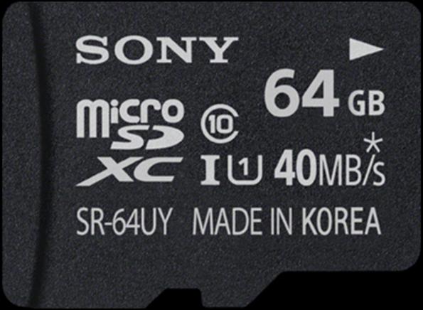 Sony 64GB microSD, UHS-I, inkl Adapter (64 GB, microSDXC, U1, UHS-I)