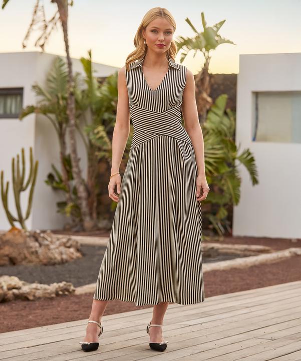 Produktbild Joe Browns Monochrome Striped Sleeveless Collared Midi Dress (16)