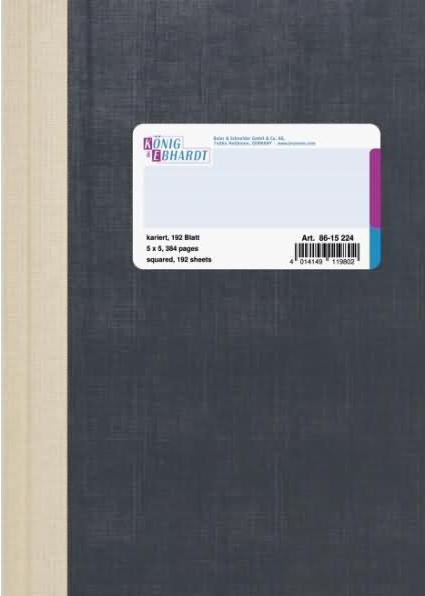 Produktbild König & Ebhardt Geschäftsbuch A5 kariert 192 Blatt hellblau (192 x)