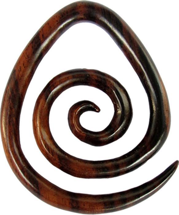 Produktbild Star Piercing Ohrgewicht Eierspirale aus Narra Holz (ohne Messing, Organisch)