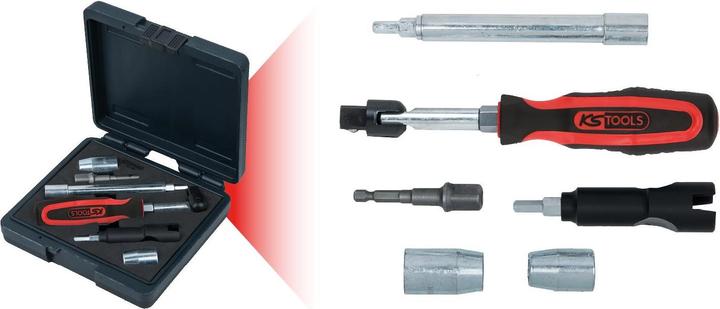 Produktbild KS Tools WC Sanitär-Kombi-Kit, 6-teilig, feinster Chrom-Vanadium-Stahl (6 Teile)