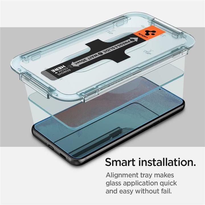 Actual product image Spigen Glas.TR Samsung S901 S22 2szt./2pcs "EZ FIT" AGL04151 szkło hartowane (2 Piece, Samsung Galaxy S22)