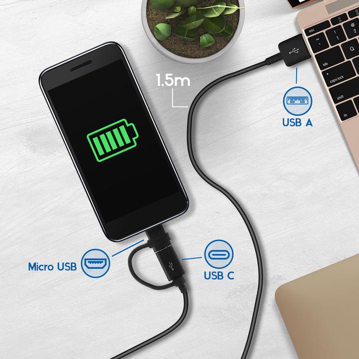 Produktbild Samsung EP-DG950DBE Micro-USB / USB-C Kabel (1.50 m, USB 3.2 Gen 1)