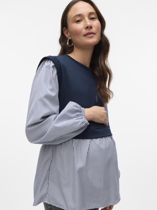 Image du produit Mamalicious Coupe normale Col rond Manches larges Top Blouse (XS)