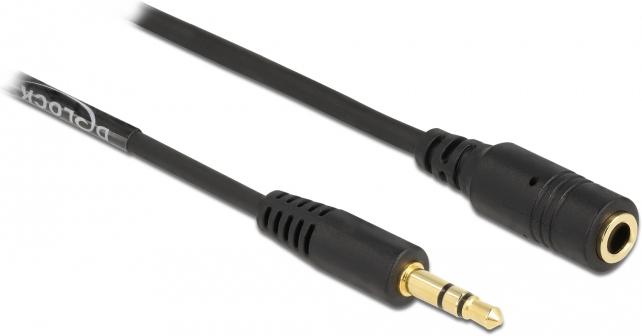 Immagine prodotto Delock Prolunga cavo a spirale 3,5 mm 3 pin jack plug to jack socket 1,5 m nero (1.50 m, Estensione)