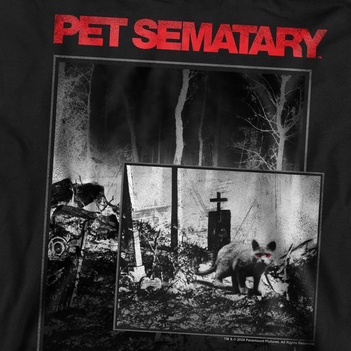 Actual product image Pet Sematary Unisex Adult Cat Poster Sweatshirt (L)