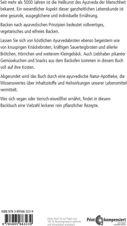 Produktbild Backen nach Ayurveda - Brot, Brötchen & Pikantes (Deutsch, Joachim Skibbe, Tatiana Mints, Petra Mints, 2013)