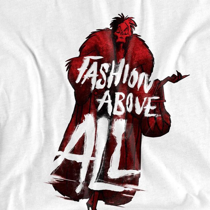 Actual product image Disney Villains Unisex Adult Fashion Above All Cruella De Vil T-Shirt (S)