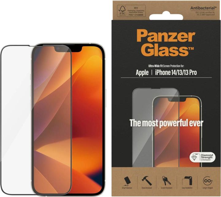 Produktbild PanzerGlass Ultra-Wide Fit (1 Stück, Apple iPhone 13, Apple iPhone 14, Apple iPhone 13 Pro)
