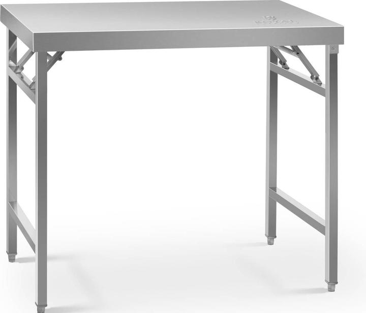 Produktbild Royal Catering Arbeitstisch Edelstahltisch Edelstahl klappbar höhenverstellbar 60x100cm 200 kg (60 cm, 100 cm)