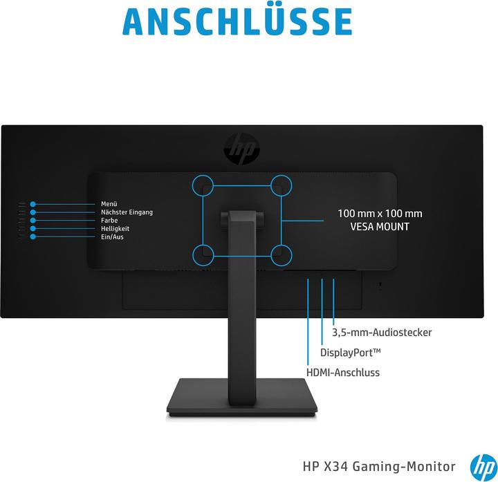 Actual product image HP X34 (3440 x 1440 pixels, 34")