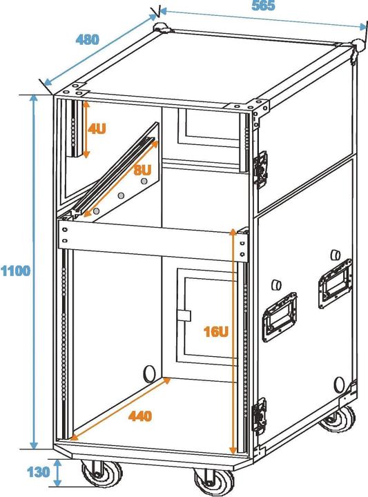 Actual product image Roadinger Special stage case Profi with castors (Accessories)