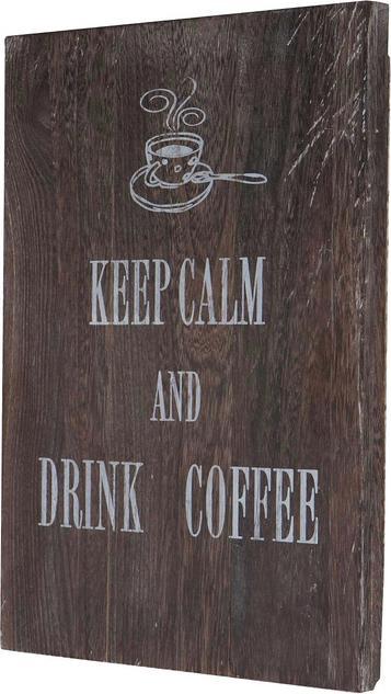 Actual product image Swisshandel24 Wall Sign Coffee, Deco Sign Wooden Sign, Shabby Look Vintage 40x30cm (40 x 30 cm)