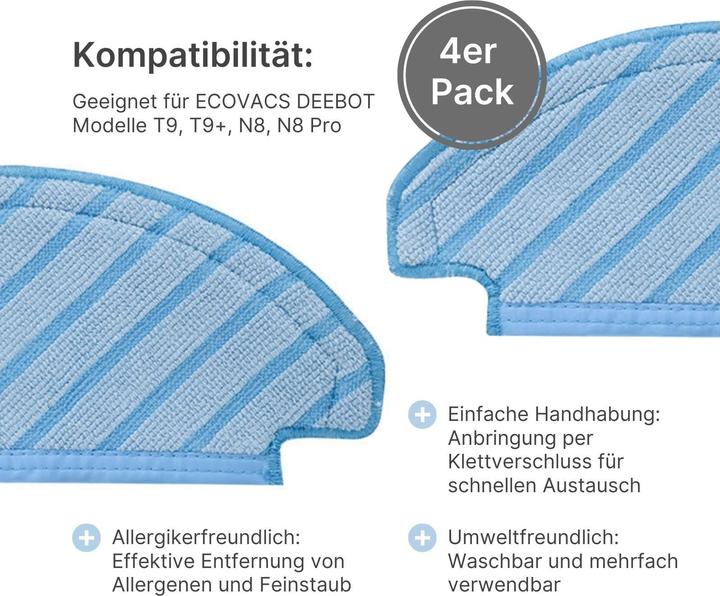 Image du produit Hermex Chiffons alternatifs pour Ecovacs Deebot T9 T9+ N8 N8 Pro