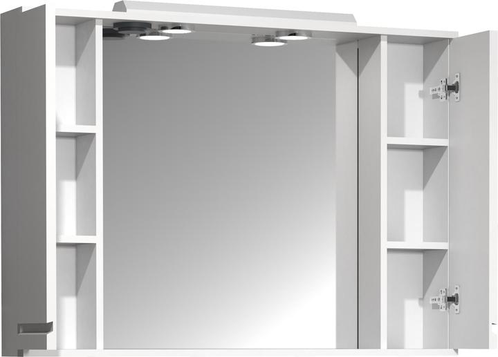 Produktbild VCM Badspiegel Wandspiegel Breite 100 cm Hängespiegel Spiegelschrank Badezimmer Drehtür grifflos (100 x 14 x 71 cm)