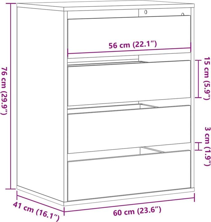 Image du produit VidaXL Commode (60 x 41 x 76 cm)