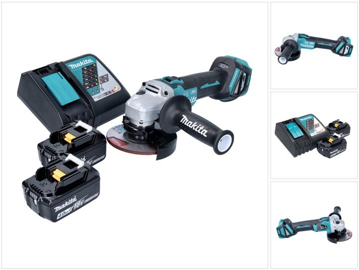Makita DGA 513 RM Battery angle grinder 18 V 125 mm Brushless + 2x battery 4.0 Ah + charger (125 mm)