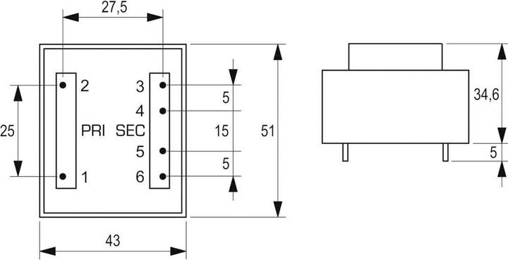 Produktbild Block Transformator PCB 10VA 1x18V