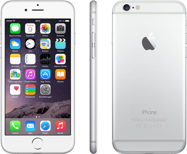Produktbild Apple iPhone 6 (128 GB, Silber, 4.70", Single SIM, 8 Mpx, 4G)