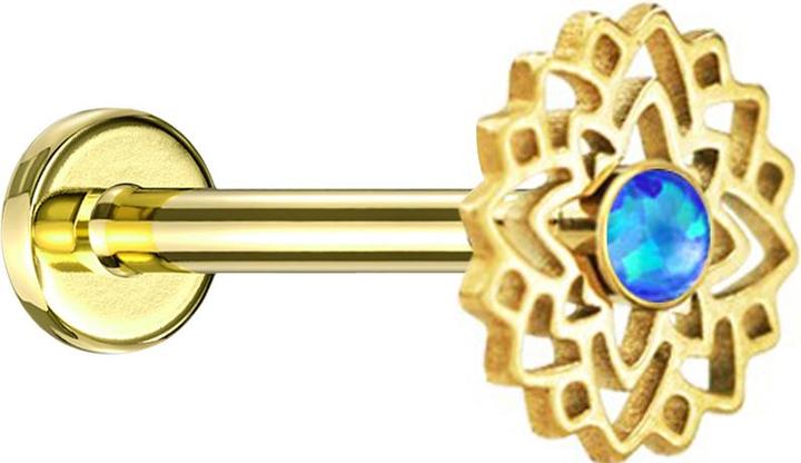 Produktbild Star Piercing Flared Tunnel schwarz Pestdoktor links (ohne Messing, Chirurgenstahl 316L)