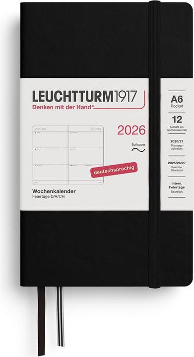 Produktbild Leuchtturm1917 Leuchtturm 1w/2s.Pocket Sc Schw (A6, Deutsch)