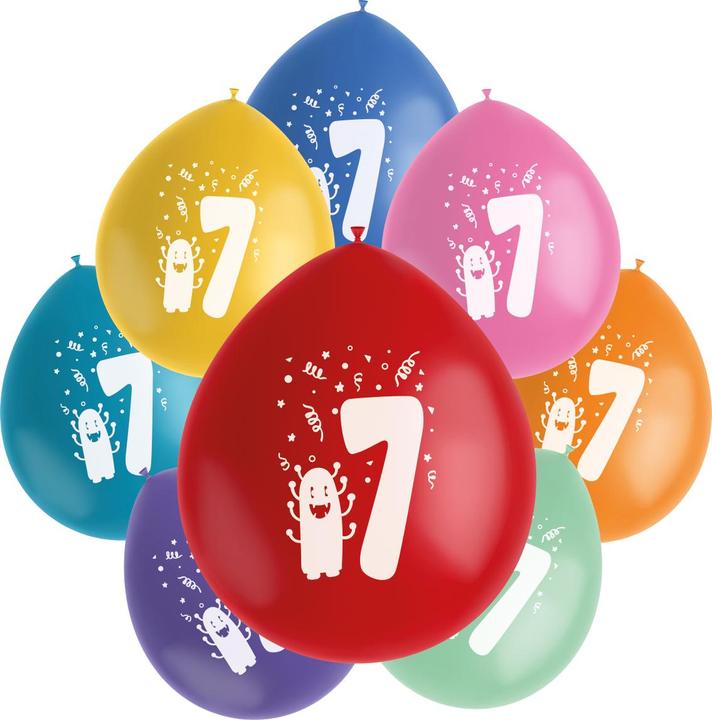 Produktbild Folat Luftballons Color Pop Monsters 7 Jahre 23cm - 8 St (8 x)
