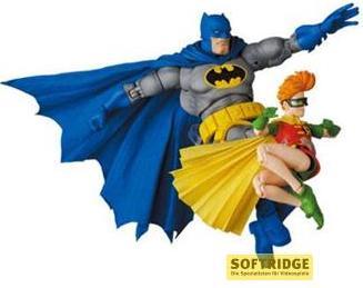 Actual product image Medicom Batman - The Return of the Dark Knight MAF EX Action Figures Batman Blue Version & Robin 11- 16 cm