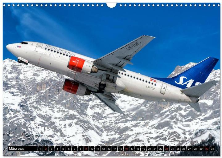 Actual product image :aeroplane calendar (wall calendar (A3, German)