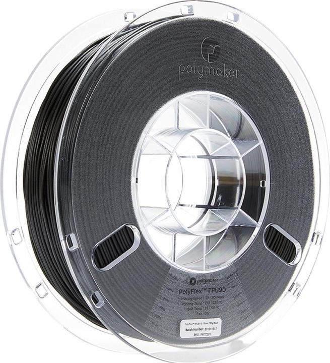 Actual product image Polymaker PolyFlex TPU-90A Black-1.75mm-750g (TPU, 1.75 mm, 750 g, Black)