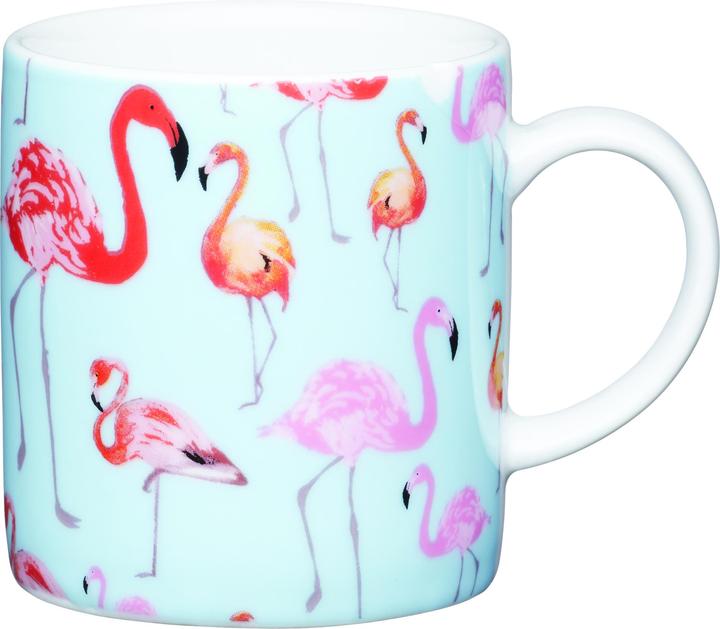 Actual product image Kitchen Craft KitchenCraft Porcelain Espresso Cup, Flamingo Design, 80ml, Labelled (80 ml, 1 x)