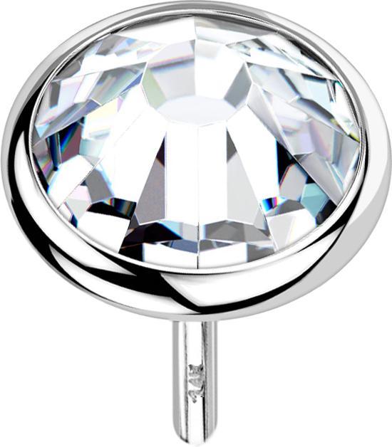 Produktbild Star Piercing Threadless Scheibe 14k weissgold mit Kristall silber (ohne Messing, 14k Gold)