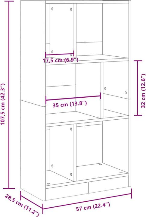 Immagine prodotto VidaXL Lavrenti (57 x 28,5 x 141 cm)