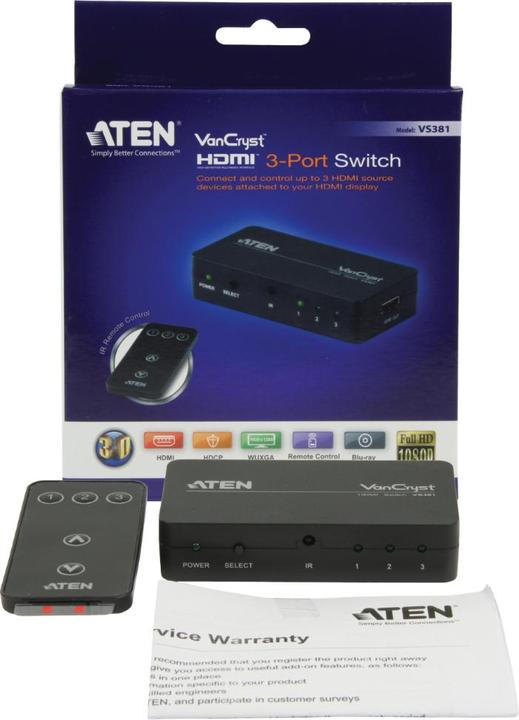Actual product image Aten VS381 3 Port HDMI Switch