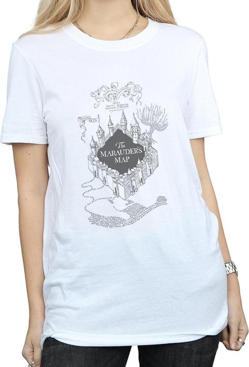 Actual product image Womens/Ladies The Marauder's Map Cotton Boyfriend T-Shirt (L)
