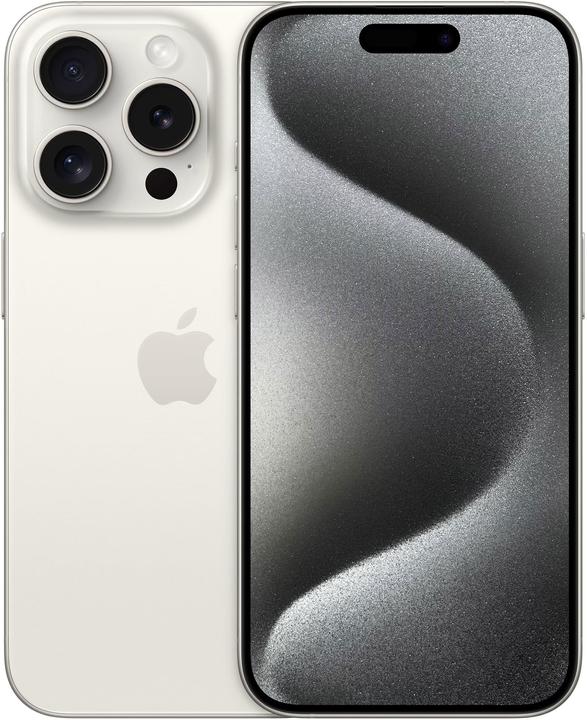 Apple iPhone 15 Pro (128 GB, White Titanium, 6.10", SIM + eSIM, 48 Mpx, 5G)