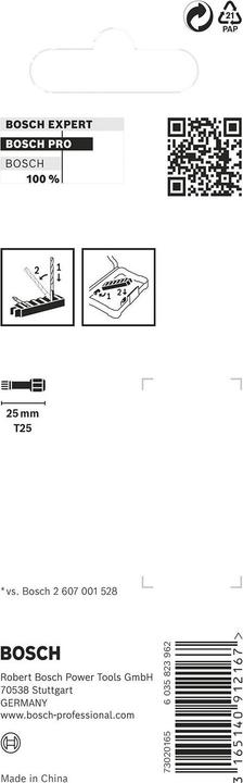 Actual product image Bosch Zubehör PRO Torx Impact Bit, T25, 25 mm, 8 pcs. (Hexagon socket TX M25)