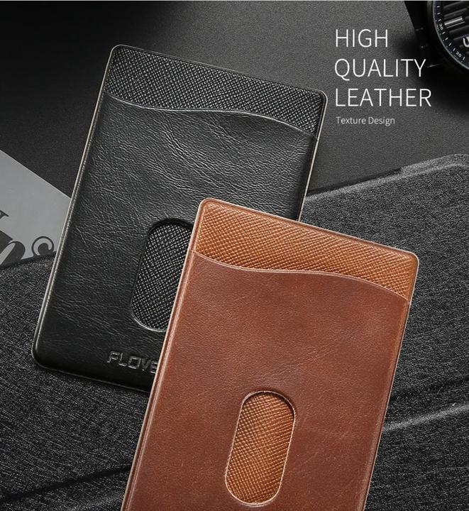 Actual product image Floveme Card holder leather sleeve self-adhesive for smartphones (Universal)