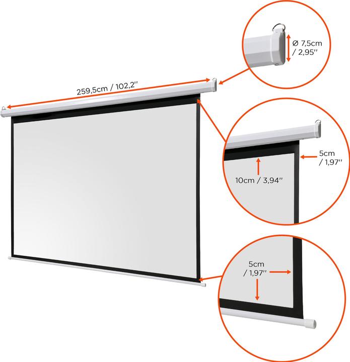 Produktbild Celexon basic elektrische Beamer-Motor-Leinwand optimal für Heimkino, Präsentation, Schule und Busin (94.49", 4:3)