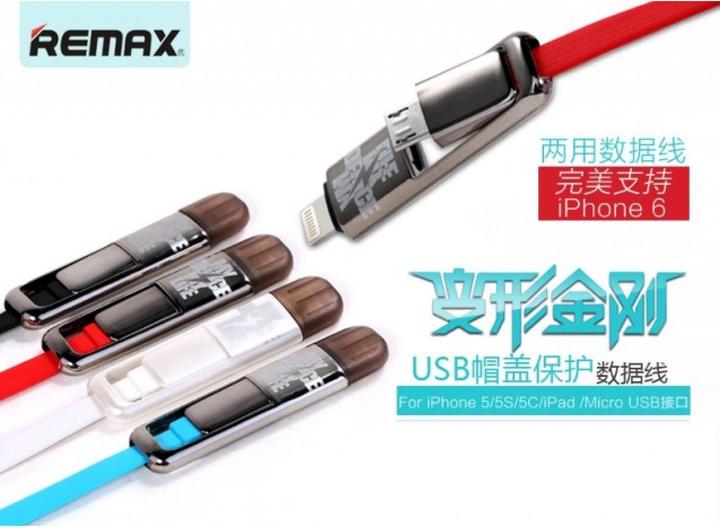 Image du produit Remax Transformers Câble de charge 2-en-1 Lightning MicroUSB vers USB-A
