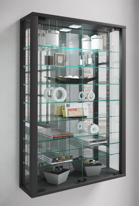 Actual product image VCM Collection Wall Display Case Wood Glass Vitrosa Mini Mirror (59 x 18 x 90 cm)