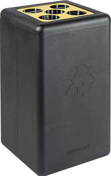 Produktbild ReinigungsBerater Mülltrennsystem BrickBin Bechersammler schwarz gelb 65 L mit 5 Löchern (Öffnungen Ø 8 cm), robust (65 l)