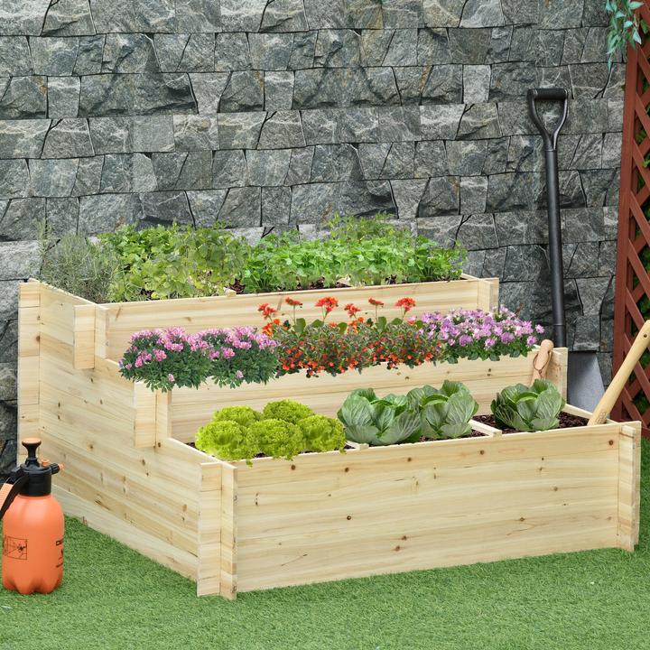 Actual product image Outsunny Treppenbeet mit 9 voneinander abgegrenzten Bereichen