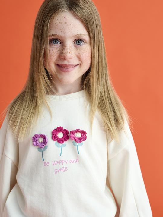 Produktbild Vertbaudet Mädchen Sweatshirt mit Recycling-Polyester, Blumen oder Sterne (158)