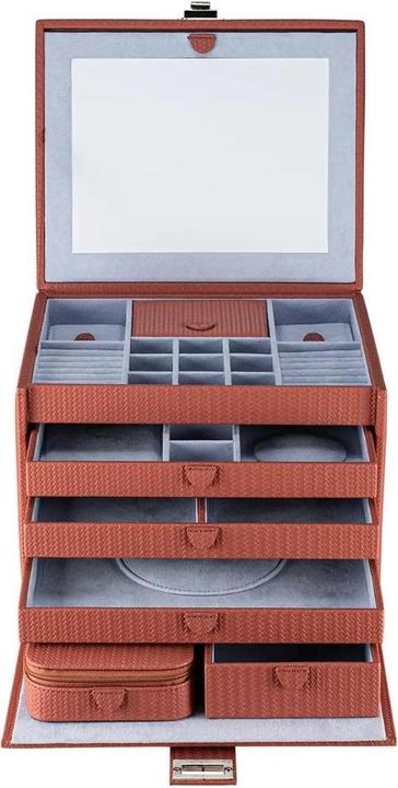Windrose 803955.03 - Schmuckkoffer XL mit Reiseetui Corbello terrakotta