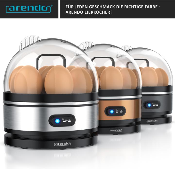 Image du produit Arendo Cuit-oeufs en acier inoxydable 7 fois, 400 W, acier inoxydable, fonction maintien au chaud, dureté
