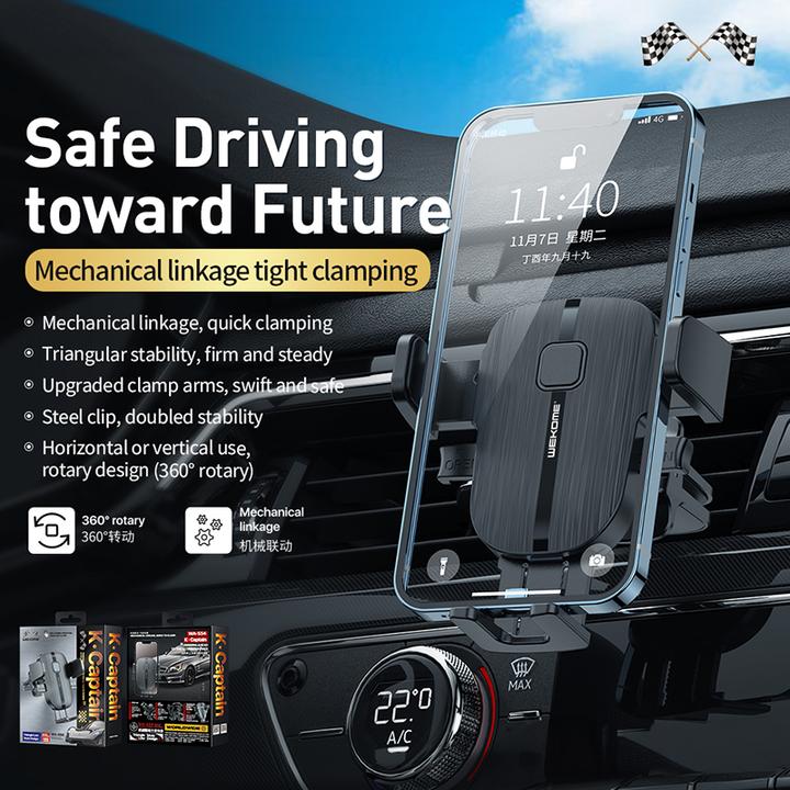 Image du produit Wekome Support mécanique de voiture pour téléphones 4.7"-7.2