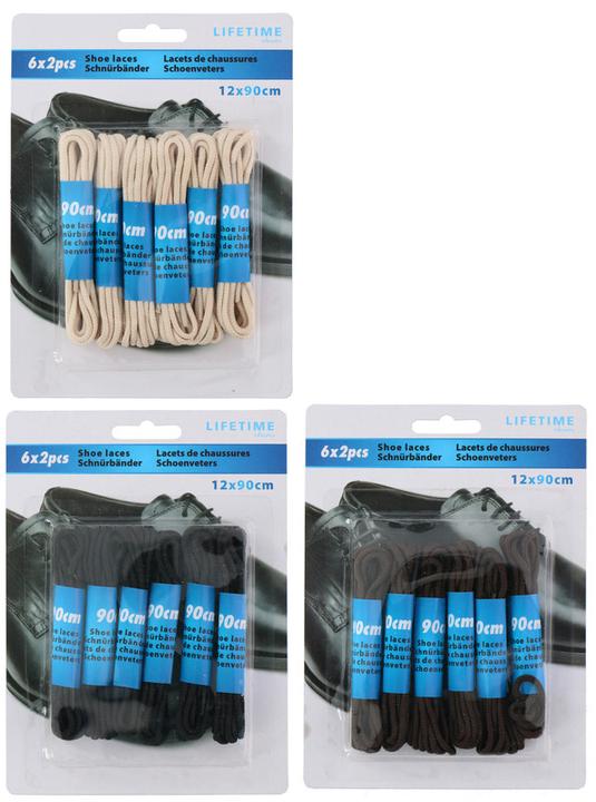 Produktbild Lifetime Shoelaces 6pairs 90cm PES (90 cm)