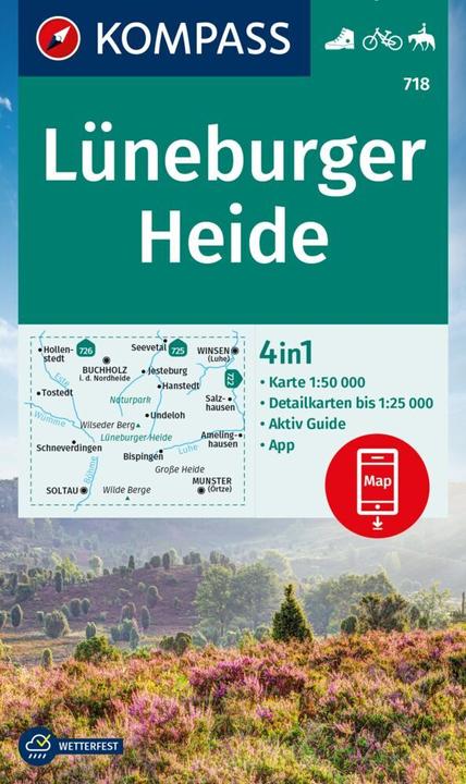 Actual product image Hiking map 718 Lüneburg Heath 1:50,000