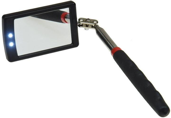 Produktbild König Design Teleskop Spiegel mit LED Beleuchtung Gesamtlänge 28 88cm, Spiegel 65x40mm